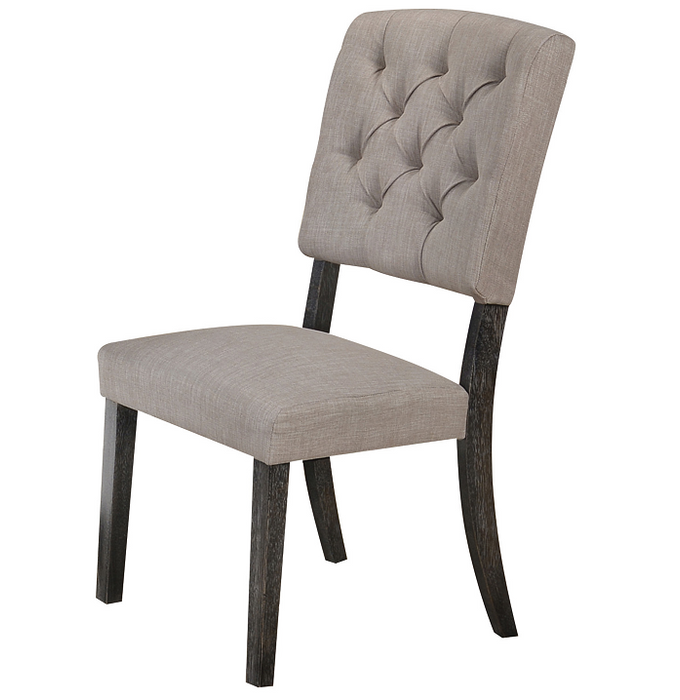 Bernard Fabric & Weathered Gray Oak Side Chair - U&U Home Budget Furniture (Carteret, NJ)