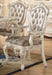 Chantelle Rose Gold PU & Pearl White Arm Chair - U&U Home Budget Furniture (Carteret, NJ)