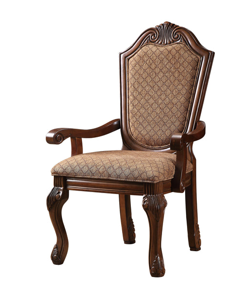 Chateau De Ville Fabric & Cherry Arm Chair - U&U Home Budget Furniture (Carteret, NJ)