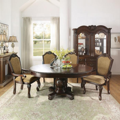Chateau De Ville Fabric & Espresso Arm Chair - U&U Home Budget Furniture (Carteret, NJ)