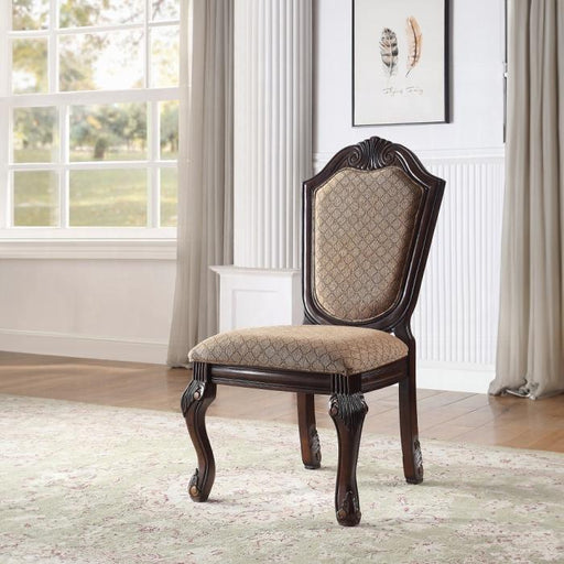 Chateau De Ville Fabric & Espresso Side Chair - U&U Home Budget Furniture (Carteret, NJ)