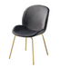 Chuchip Gray Velvet & Gold Side Chair - U&U Home Budget Furniture (Carteret, NJ)