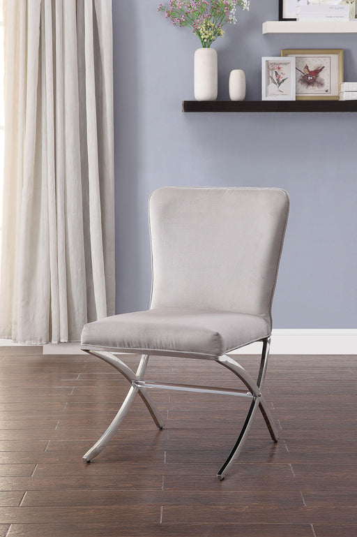 Daire Velvet & Chrome Side Chair - U&U Home Budget Furniture (Carteret, NJ)