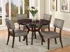 Drake Gray Fabric & Espresso Side Chair - U&U Home Budget Furniture (Carteret, NJ)
