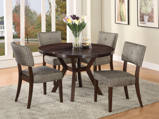 Drake Gray Fabric & Espresso Side Chair - U&U Home Budget Furniture (Carteret, NJ)