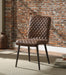 Hosmer Vintage Chocolate Top Grain Leather & Antique Black Side Chair - U&U Home Budget Furniture (Carteret, NJ)