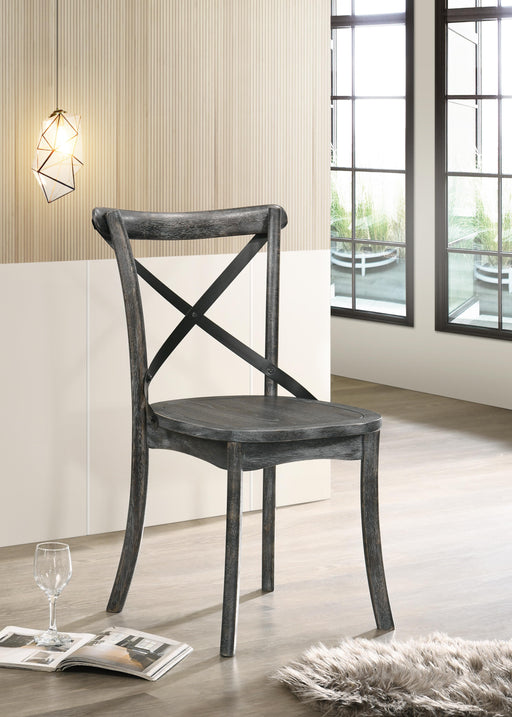 Kendric Rustic Gray Side Chair - U&U Home Budget Furniture (Carteret, NJ)