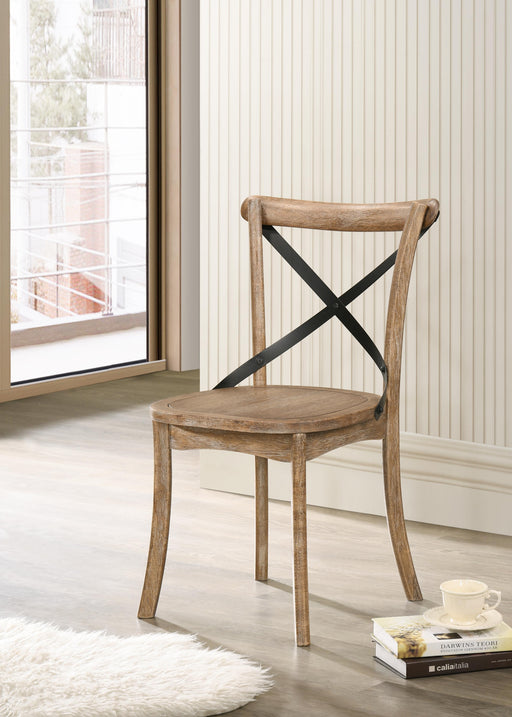 Kendric Rustic Oak Side Chair - U&U Home Budget Furniture (Carteret, NJ)