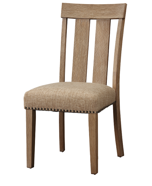 Nathaniel Fabric & Maple Side Chair , Slatted Back - U&U Home Budget Furniture (Carteret, NJ)