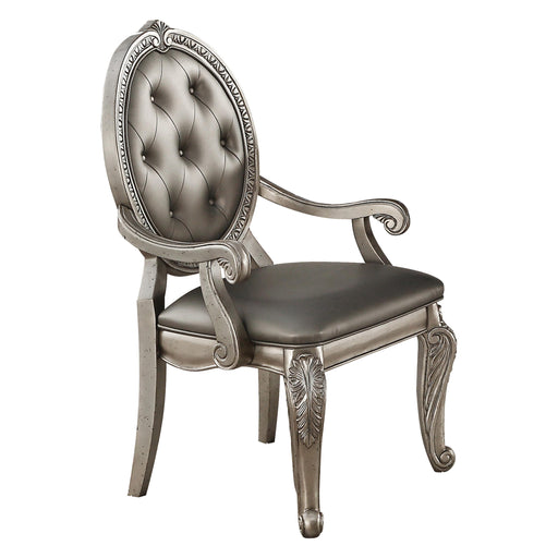 Northville PU & Antique Silver Arm Chair - U&U Home Budget Furniture (Carteret, NJ)