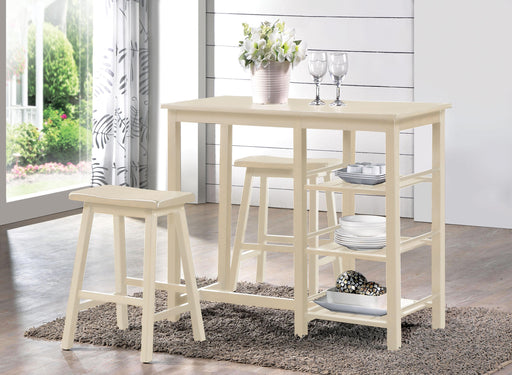 Nyssa Buttermilk Counter Height Set (3Pc Pk) - U&U Home Budget Furniture (Carteret, NJ)