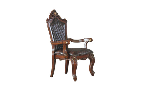 Picardy Cherry Oak & PU Arm Chair - U&U Home Budget Furniture (Carteret, NJ)