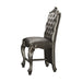 Versailles Silver PU & Antique Platinum Counter Height Chair - U&U Home Budget Furniture (Carteret, NJ)