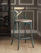 Zaire Antique Turquoise & Antique Oak Bar Chair (1Pc) - U&U Home Budget Furniture (Carteret, NJ)