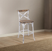 Zaire Antique White & Antique Oak Bar Chair (1Pc) - U&U Home Budget Furniture (Carteret, NJ)