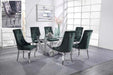 Dekel Clear Glass & Stainless Steel Dining Room Set - U&U Home Budget Furniture (Carteret, NJ)