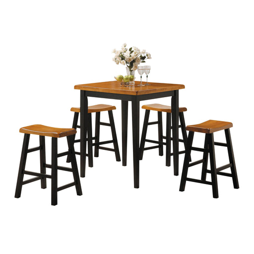 Gaucho Oak & Black Counter Height Set (5Pc Pk) - U&U Home Budget Furniture (Carteret, NJ)