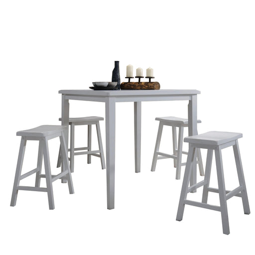 Gaucho White Counter Height Set (5Pc Pk) - U&U Home Budget Furniture (Carteret, NJ)