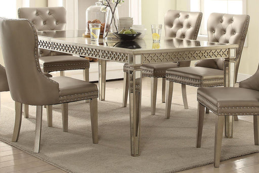 Acme Furniture Kacela Dining Table in Mirror and Champagne 72155 - U&U Home Budget Furniture (Carteret, NJ)