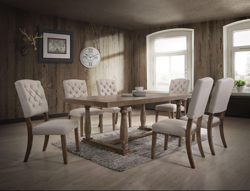 Bernard Weathered Oak Dining Table - U&U Home Budget Furniture (Carteret, NJ)