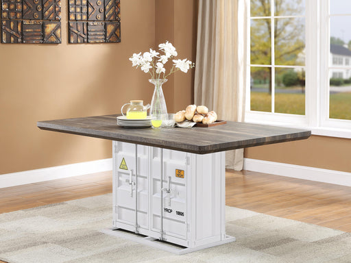 Cargo Antique Walnut & White Dining Table - U&U Home Budget Furniture (Carteret, NJ)