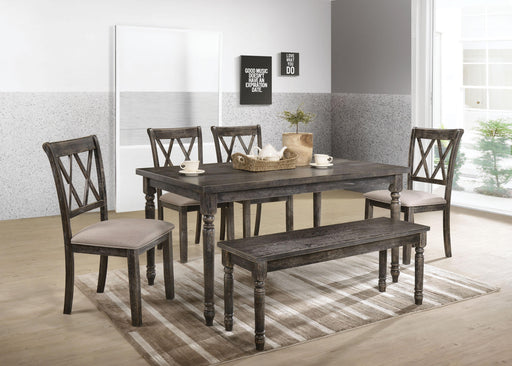 Claudia II Weathered Gray Dining Table - U&U Home Budget Furniture (Carteret, NJ)
