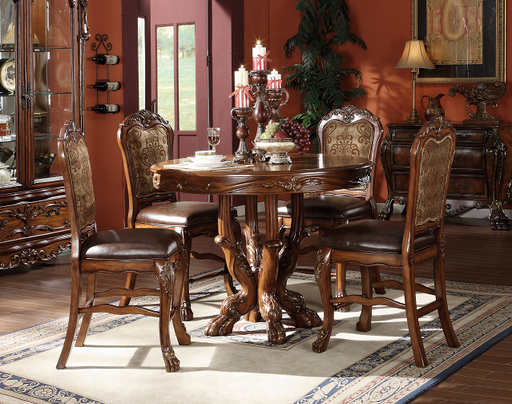 Dresden Cherry Oak Counter Height Table - U&U Home Budget Furniture (Carteret, NJ)