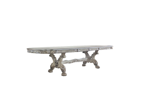 Dresden Vintage Bone White Dining Table (108"L) - U&U Home Budget Furniture (Carteret, NJ)