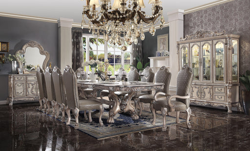 Dresden Vintage Bone White Dining Table (136"L) - U&U Home Budget Furniture (Carteret, NJ)