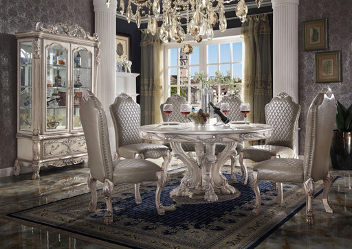 Dresden Vintage Bone White Dining Table (Round) - U&U Home Budget Furniture (Carteret, NJ)