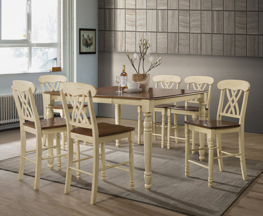 Dylan Buttermilk & Oak Counter Height Table - U&U Home Budget Furniture (Carteret, NJ)