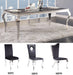 Fabiola Stainless Steel & Black Glass Dining Table - U&U Home Budget Furniture (Carteret, NJ)