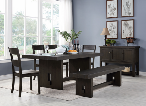 Haddie Distressed Walnut Dining Table - U&U Home Budget Furniture (Carteret, NJ)