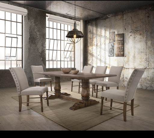Leventis Weathered Oak Dining Table - U&U Home Budget Furniture (Carteret, NJ)