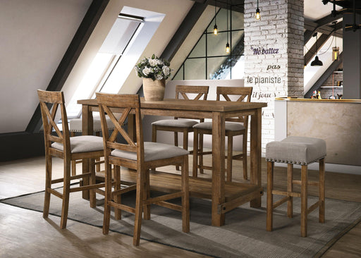 Martha II Weathered Oak Counter Height Table - U&U Home Budget Furniture (Carteret, NJ)
