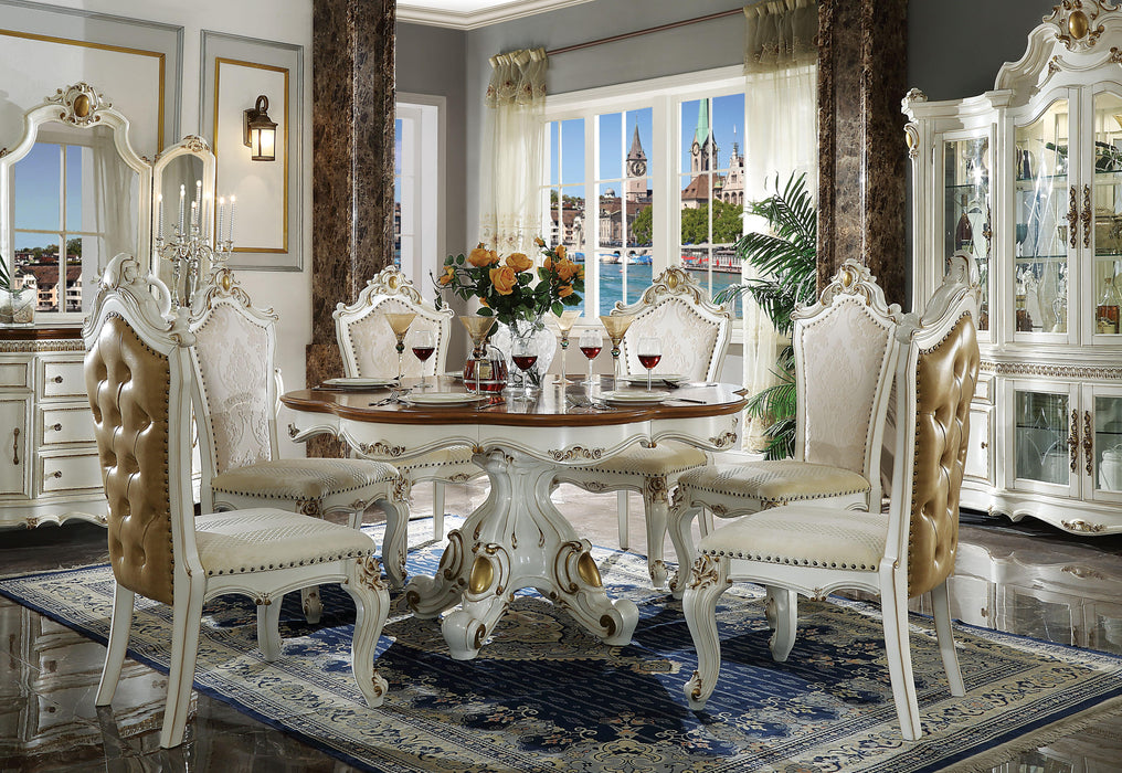 Picardy Antique Pearl & Cherry Oak Dining Table - U&U Home Budget Furniture (Carteret, NJ)