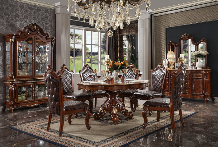 Picardy Cherry Oak Dining Table - U&U Home Budget Furniture (Carteret, NJ)
