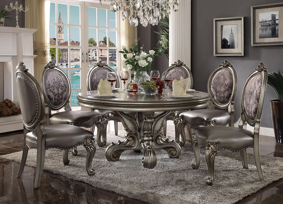 Versailles Antique Platinum Dining Table - U&U Home Budget Furniture (Carteret, NJ)