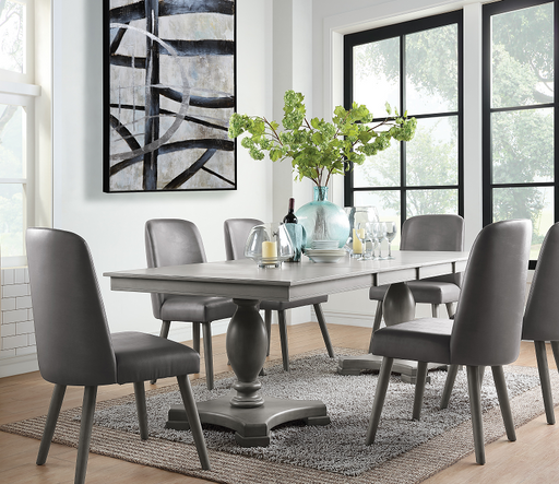 Waylon Gray Oak Dining Table - U&U Home Budget Furniture (Carteret, NJ)