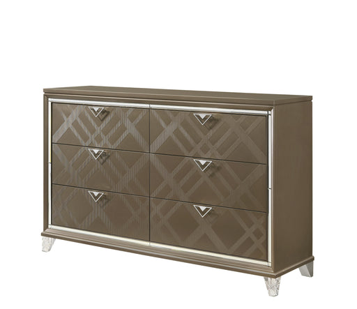 Skylar Dark Champagne Dresser - U&U Home Budget Furniture (Carteret, NJ)
