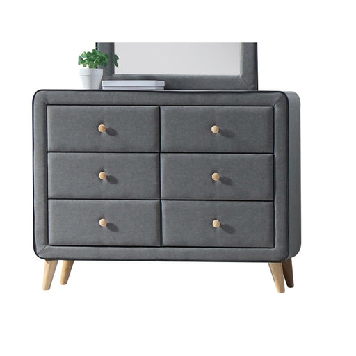 Valda Light Gray Fabric Dresser - U&U Home Budget Furniture (Carteret, NJ)