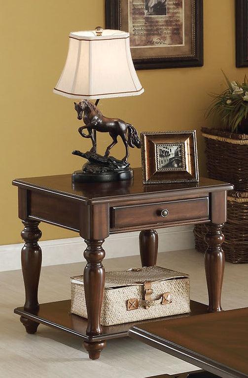 Acme Farrel End Table in Walnut 82746 - U&U Home Budget Furniture (Carteret, NJ)