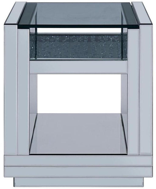 Acme Furniture Nysa End Table in Mirrored & Faux Crystals 81472 - U&U Home Budget Furniture (Carteret, NJ)