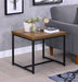 Bob Weathered Oak & Black End Table - U&U Home Budget Furniture (Carteret, NJ)