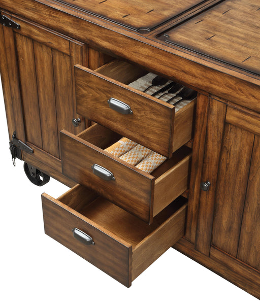 Kabili Antique Tobacco Kitchen Cart - U&U Home Budget Furniture (Carteret, NJ)