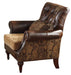 Acme Dreena Traditional Bonded Leather and Chenille Chair 05497 - U&U Home Budget Furniture (Carteret, NJ)