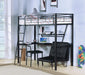 Senon Silver & Black Loft Bed & Desk - U&U Home Budget Furniture (Carteret, NJ)