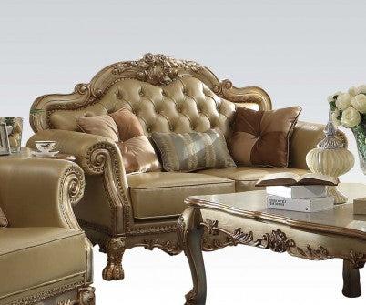 Acme Dresden Loveseat w/ 3 Pillows in Gold Patina 53161 - U&U Home Budget Furniture (Carteret, NJ)