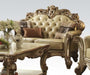 Acme Vendome Loveseat w/ 3 Pillows in Gold Patina 53001 - U&U Home Budget Furniture (Carteret, NJ)