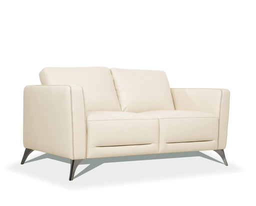 Malaga Cream Leather Loveseat - U&U Home Budget Furniture (Carteret, NJ)